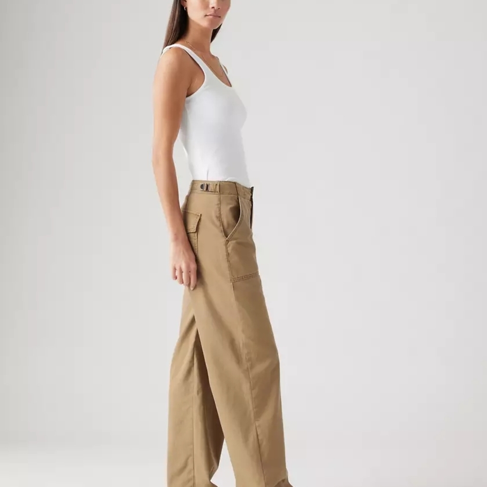 Women's Tan Wide-Leg Pants
